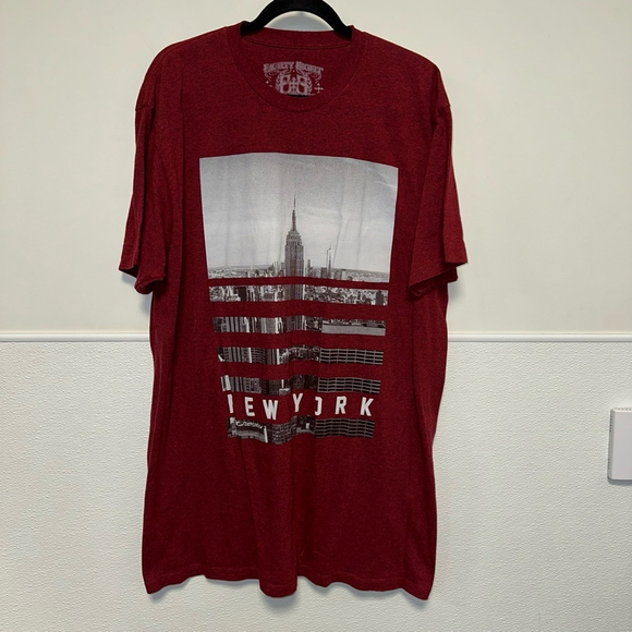 Men's Eighty Eight T-Shirt, X-Large, Burgundy New York - Picture 3 of 9